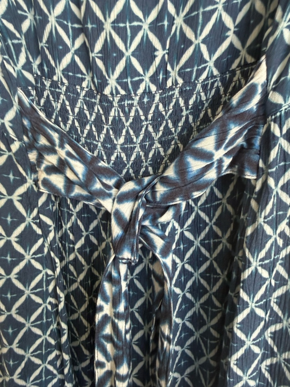 Fat Face Blue Geometric Sleeveless Maxi Dress- size 12 - Picture 3 of 4